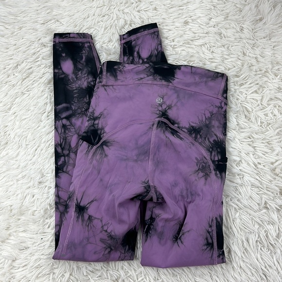 Lululemon Power Thru High-Rise Tight 25" Over Tie Dye Wisteria Purple Graphite - Picture 6 of 6